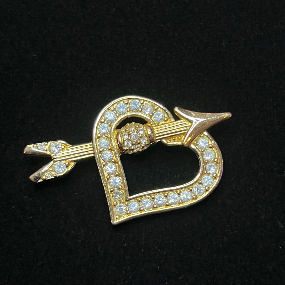 Swarovski Heart & Arrow Brooch